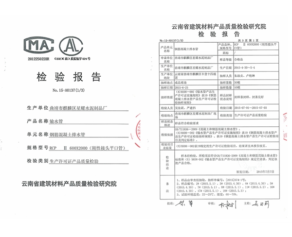 输水管检验报告